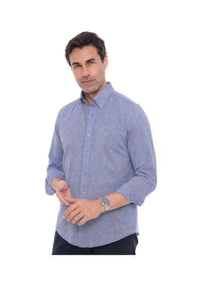 Slim Fit Uzun Kol Yaka Düğmeli Nefes Alan Keten Hediye Kutulu Erkek Gömlek Fs-004548 - Saks Mavi-3233 Slim Fit Uzun Kol Yaka Düğmeli Nefes Alan Keten Hediye Kutulu Erkek Gömlek Fs-004548 - Saks Mavi-3233
