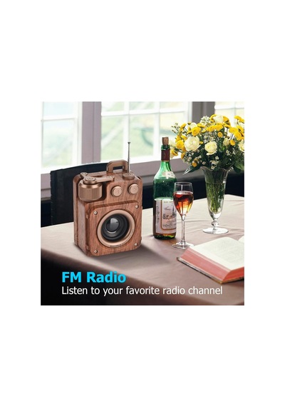 Nostaljik Tasarım Bluetooth Hoparlörlü Şarjlı Radyo Sd Kart Girişli 4 Bantlı Taşınabilir Nostalji