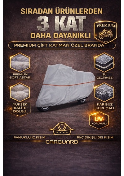 Carguard Honda Pcx 125 Ve Pcx 150 Uyumlu Fitilli Motosiklet Brandası Motor Örtüsü-arka Çanta Uyumlu