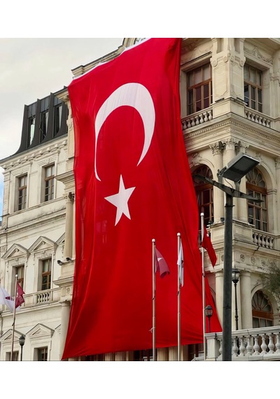 400x600 Cm Raşel Kumaş Türk Bayrağı 1. Kalite Kumaş Dikim
