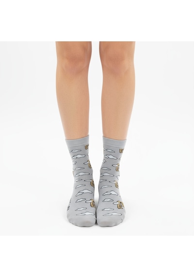 Gost Liria- Tired Socks Desenli Unisex Soket Çorap Taş