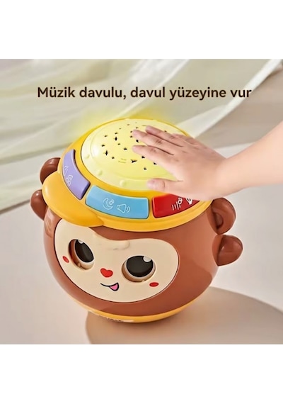 Hacı Yatmaz Maymun Bebek Oyuncağı - Müzikli Işıklı, Yıldızlı Gökyüzü Projeksiyonlu Uyku Arkadaşı