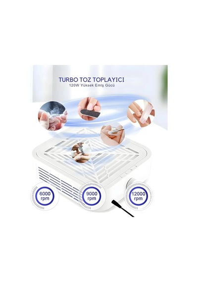 120w Tek Fanlı Güçlü Manikür Tırnak Toz Toplayıcı Yatay Wl007