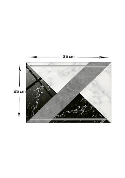 Kanallı Cam Kesme Tablası | Hibrit Mermer | 25cm x 35cm