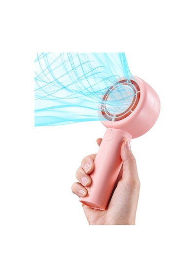 Aecooly Pb01 İç Spiralli Çift Halka Hava Akışı Teknolojili 5 Kademeli Soğutucu El Fanı Pembe