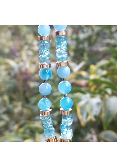 1525 Larimar El Yapımı Kolye Kırmızı