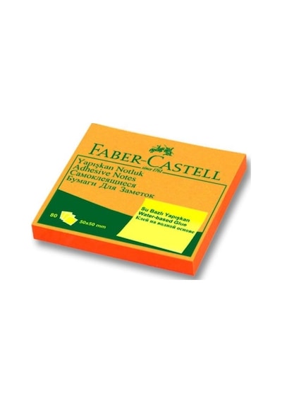 Faber Castell Yapışkan Notluk 50X50Mm. Fosforlu Turuncu