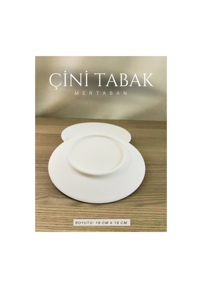 18 Cm'lik Çini Bisküvi Tabak Ham Ürün Mertaban