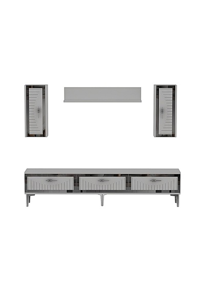 Tvr1801bs - Tuna Tv Ünitesi Beyaz Sılver 180cm Beyaz - Sılver