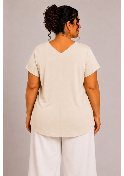 Paw Garage Kadın Büyük Beden Günlük Bluz - Ön Arka V Yaka Kısa Kol Bluz 4xl Sıyah 4xl Sıyah Pwgdad51319