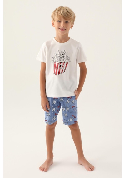 Rolypoly Erkek Çocuk Bermuda Krem Pijama Takımı 3373 001