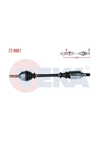 Komple Aks Sol On Cıtroen C2 Jm 1.4 Yaylı Tıp Uzunluk 643mm 2003-2009