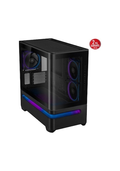Asus Prıme Ap202 Tg Kompakt Matx Uyumlu, Kavisli Cam Paneli, 420mm Gpu Desteği Ve Patentli Alt Slot