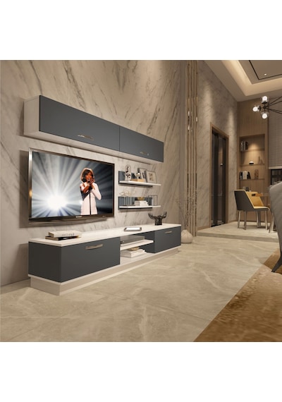 Decoraktiv Eko 5b Mdf Dvd Tv Ünitesi Tv Sehpası - Beyaz Antrasit Beyaz - Antrasit Decoraktiv Eko 5b Mdf Dvd Tv Ünitesi Tv Sehpası - Beyaz Antrasit Beyaz - Antrasit