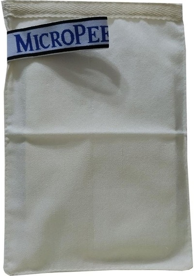 Micro Peel İpek Yağlı Cilt İçin Banyo Kesesi Beyaz 16x24Cm