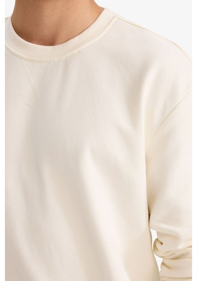 Defacto %100 Pamuk Basic Sweatshirt E8339ax26sper100 Ekru-er100