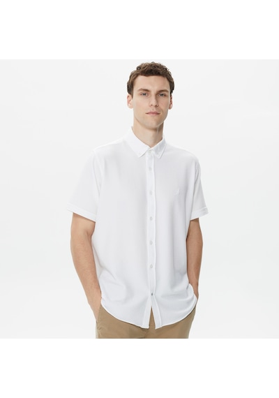 Nautica Erkek Beyaz Classic Fit Kısa Kollu Gömlek Düz W35416t Beyaz