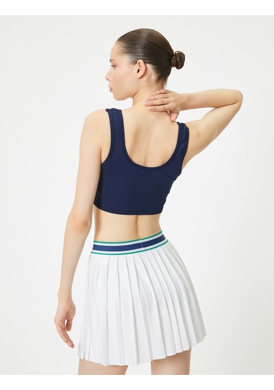 Koton Spor Yarım Atlet Dikişsiz Fitilli Slim Fit Kapsız Lacivert 4sak30202nk Lacivert
