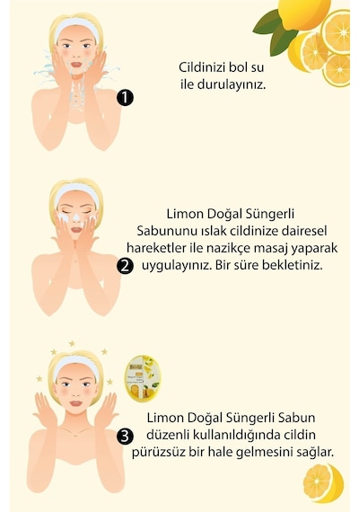 Naturix Limon Peeling Etkili Cilt Arındırıcı Limon Süngerli Sabun 150 G