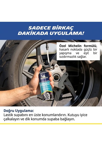 Michelin Mc35119 200ml Motosiklet, Scooter Acil Lastik Tamir Spreyi/köpüğü