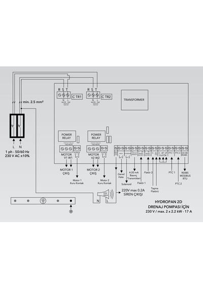 Etna Hydropan2d-aps İkili Hidrofor/dalgıç Panosu 220v-2x2,2 Kw