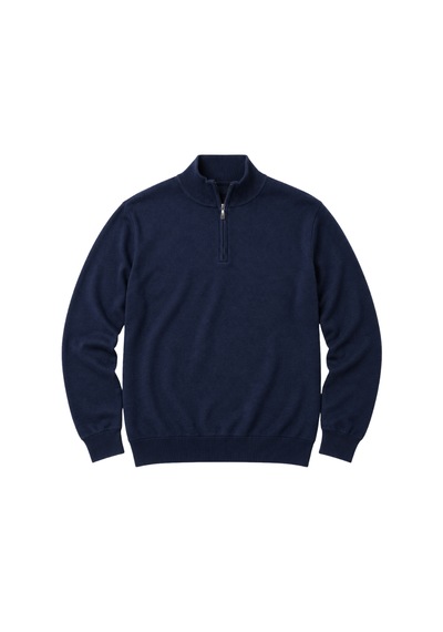 Battalmoda Erkek Büyük Beden Koyu İndigo Fermuarlı Dik Yaka Pamuklu Kazak 3xl-4xl-5xl-6xl Koyu Indigo
