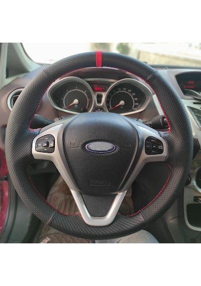 Ford Fiesta 2009-2015 Araca Özel Direksiyon Kılıfı Karbon Noktal