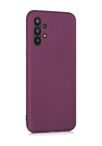 Samsung Galaxy Uyumlu A13 4g Esnek Soft Tasarım Dayanıklı Kılıf Ve Tam Kaplayan Ekran Koruyucu Col177331-mürdüm