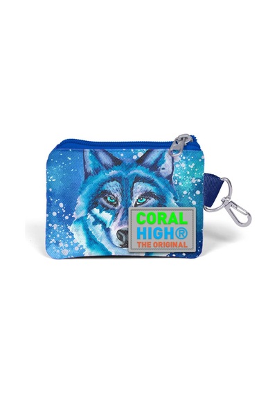 Coral High Kids Lacivert Mavi Kurt Desenli Bozuk Para Çantası 21843 Çok Renkli