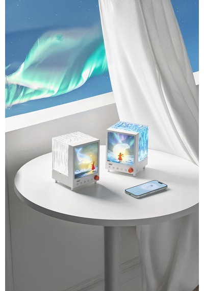 Xo-oz14 Aurora 1200mah Projeksiyon Ortam Aydınlatması Gece Lambası Ve Hoparlör