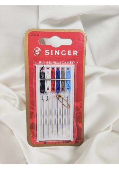 Singer İplik Geçirilmiş Dikiş İğnesi Seti - 9 Renk İplik 200-61