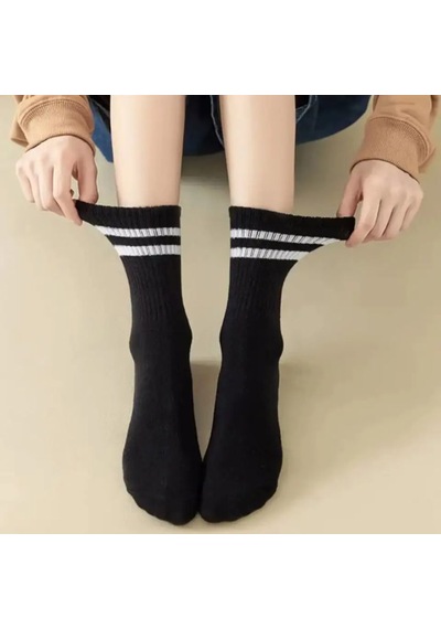 Karayel Çorap Unisex Siyah Tenis Çorap 6 Çift