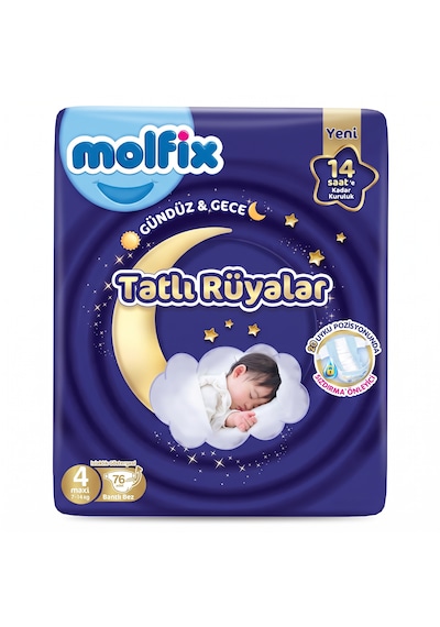 Molfix Tatlı Rüyalar Bebek Bezi 4 Beden Maxi 76 Adet