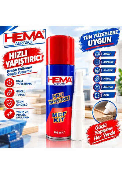 24'lü Hema Hızlı Yapıştırıcı Mdf Kıt 200 Ml