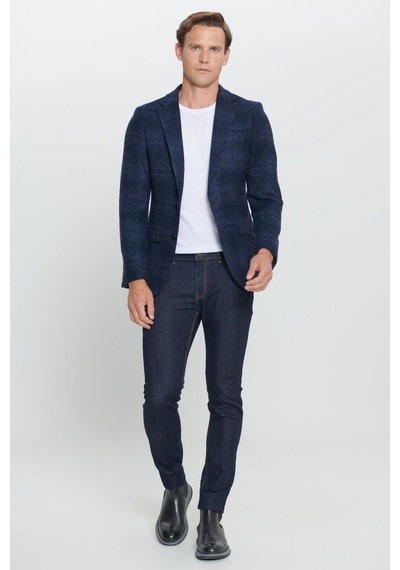 AC&Co / Altınyıldız Classics Erkek Lacı Slim Fit Dar Kesim Mono Yaka Yünlü Ceket Lacı
