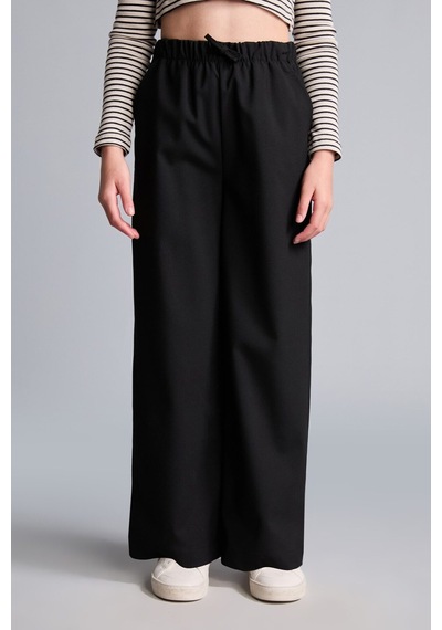Defacto Wıde Leg Pantolon Kız Çocuk H9663a826aubk27 Siyah-bk27