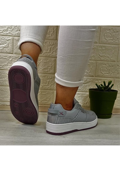Kinetix Enner Pu Gri-beyaz-gülkurusu Fuspetli Sneaker Spor Ayakkabı Gri - Beyaz