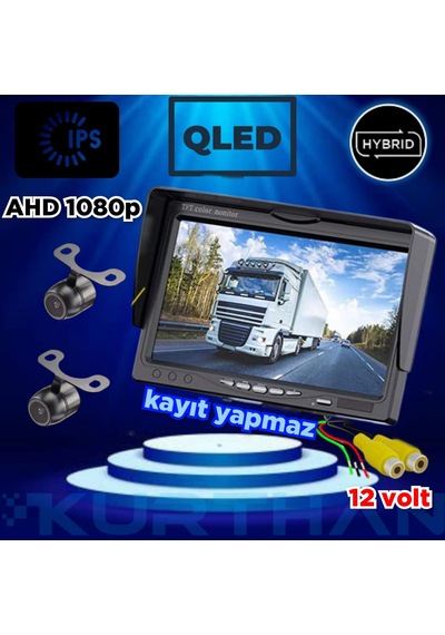 2 Ad150'' Geniş Açı Ahd 1080p Kelebek Kamera Ve 7 İnç Qled Ekran