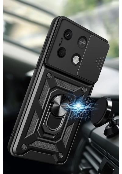 Xiaomi Poco M6 Pro 4g Uyumlu Kılıf Pars Lens Yüzüklü Silikon - Gümüş