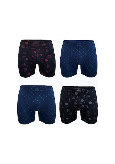 Malabadi Erkek Desenli 4 Lü Premium Collection Modal Uzun Boxer 4m250 Set-2
