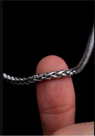 Yuvarlak Kral Model Çelik Erkek Kolye Zincir 4.5mm Gümüş