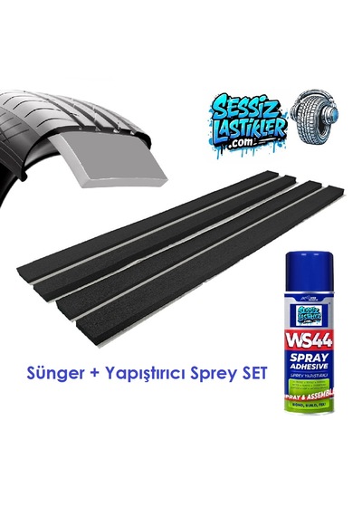Oto Lastik Yalıtım Süngeri - 4'lü Set- Sprey Yapıştırıcı