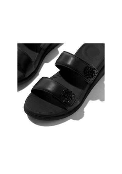 Roncato 090 All Black Sandalet Kadın Diğer Iw5-090 / 675 Fitflop F-mode Go Beadie-button Adjustable Two-bar Siyah
