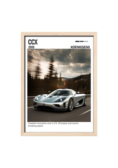 Koenigsegg Ccx Ahşap Çerçeveli Poster Tablo İsveç Hypercar Ahşap 01