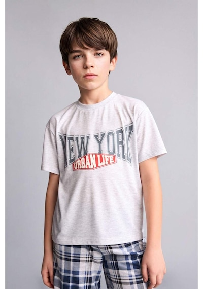 Defacto Regular Fıt Desenli 2li Pijama Takımı Erkek Çocuk H0373a826smgr400 Gri-gr400 Defacto Regular Fıt Desenli 2li Pijama Takımı Erkek Çocuk H0373a826smgr400 Gri-gr400