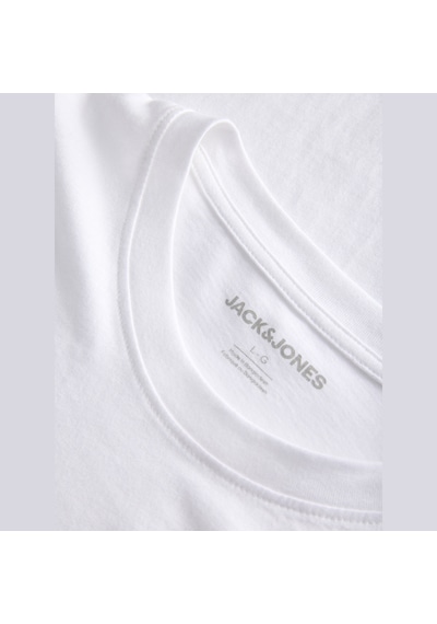 Jack & Jones Erkek Gögüs Baskili Bisiklet Yaka Tisört - Tom - 12298418 Beyaz