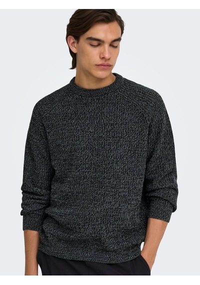 Only & Sons Onsjoın Rlx Ls Raglan Knıt Black Çok Renkli