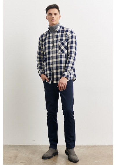 AC&Co / Altınyıldız Classics Erkek Lacivert-Bej Slim Fit Dar Kesim Düğmeli Yaka %100 Pamuk Kareli Oduncu Gömlek 4A2023100177LBJXL Lacivert - Bej AC&Co / Altınyıldız Classics Erkek Lacivert-Bej Slim Fit Dar Kesim Düğmeli Yaka %100 Pamuk Kareli Oduncu Gömlek 4A2023100177LBJXL Lacivert - Bej