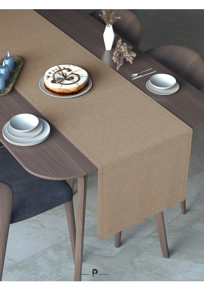 Br Perle Perle Home Keten Dokulu Runner Bej Renk Dekoratif Şık Runner Örtü