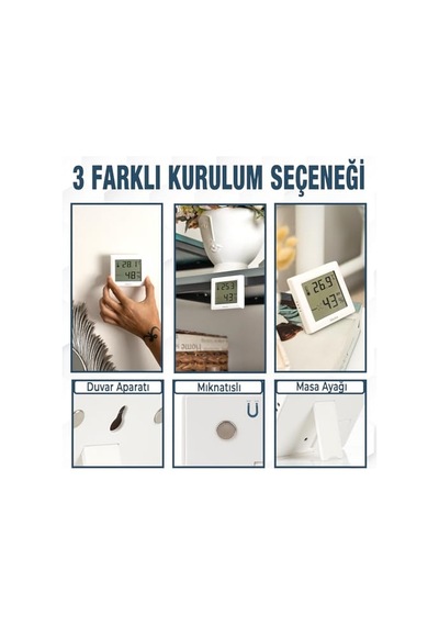 Bluefox Dijital Oda Termometresi Ve Nem Ölçer Lcd Ekranlı, Kompakt Higrometre, İç Mekan Sıcaklık Ve Nem Takibi, Mıknatıslı & Ayaklı & Duvar Tipi Kullanım Mutfak, Bebek Odası, Ofis, Sera İçin Uygun